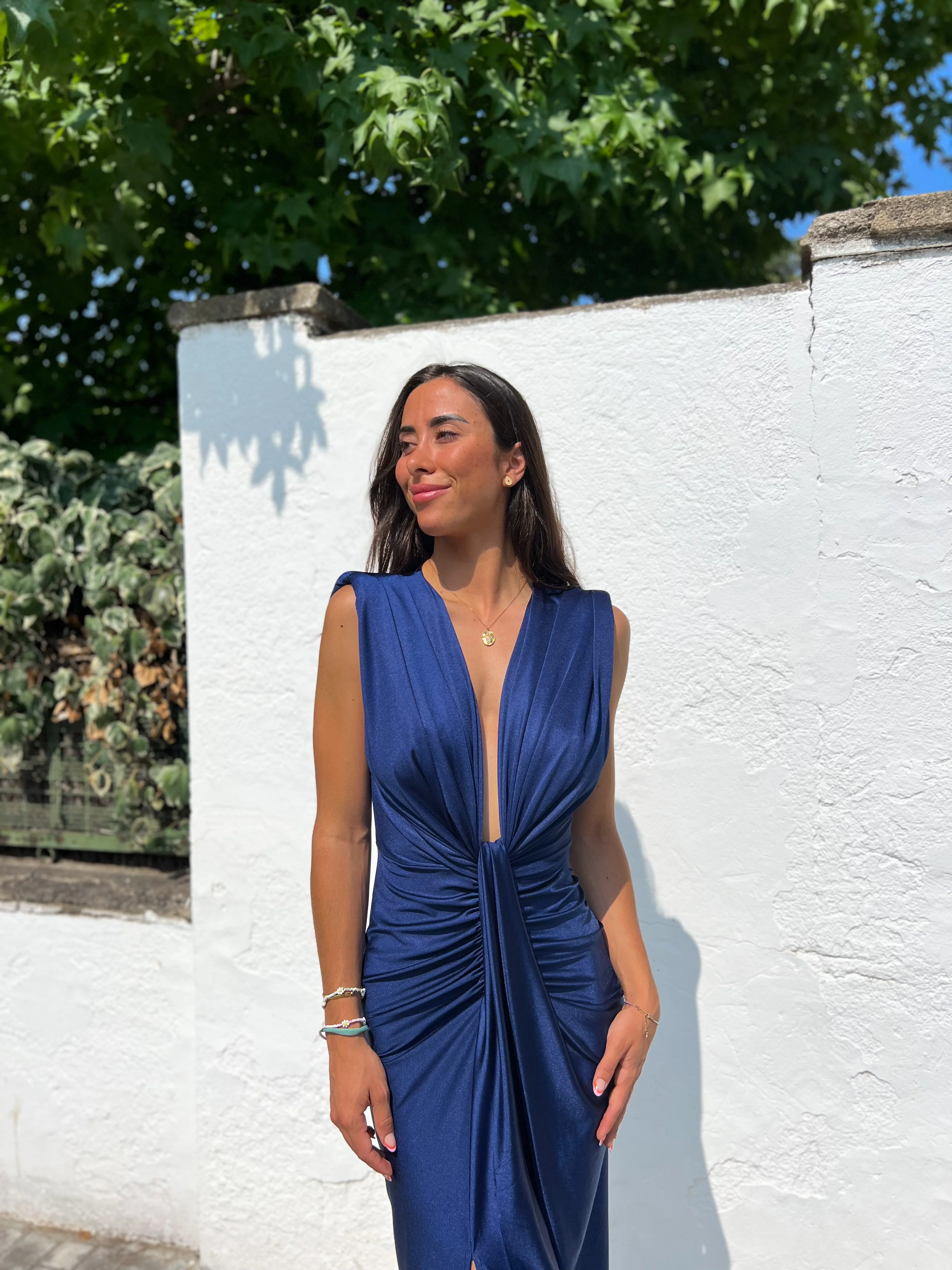 Vestido escote lazo marino - Image 5