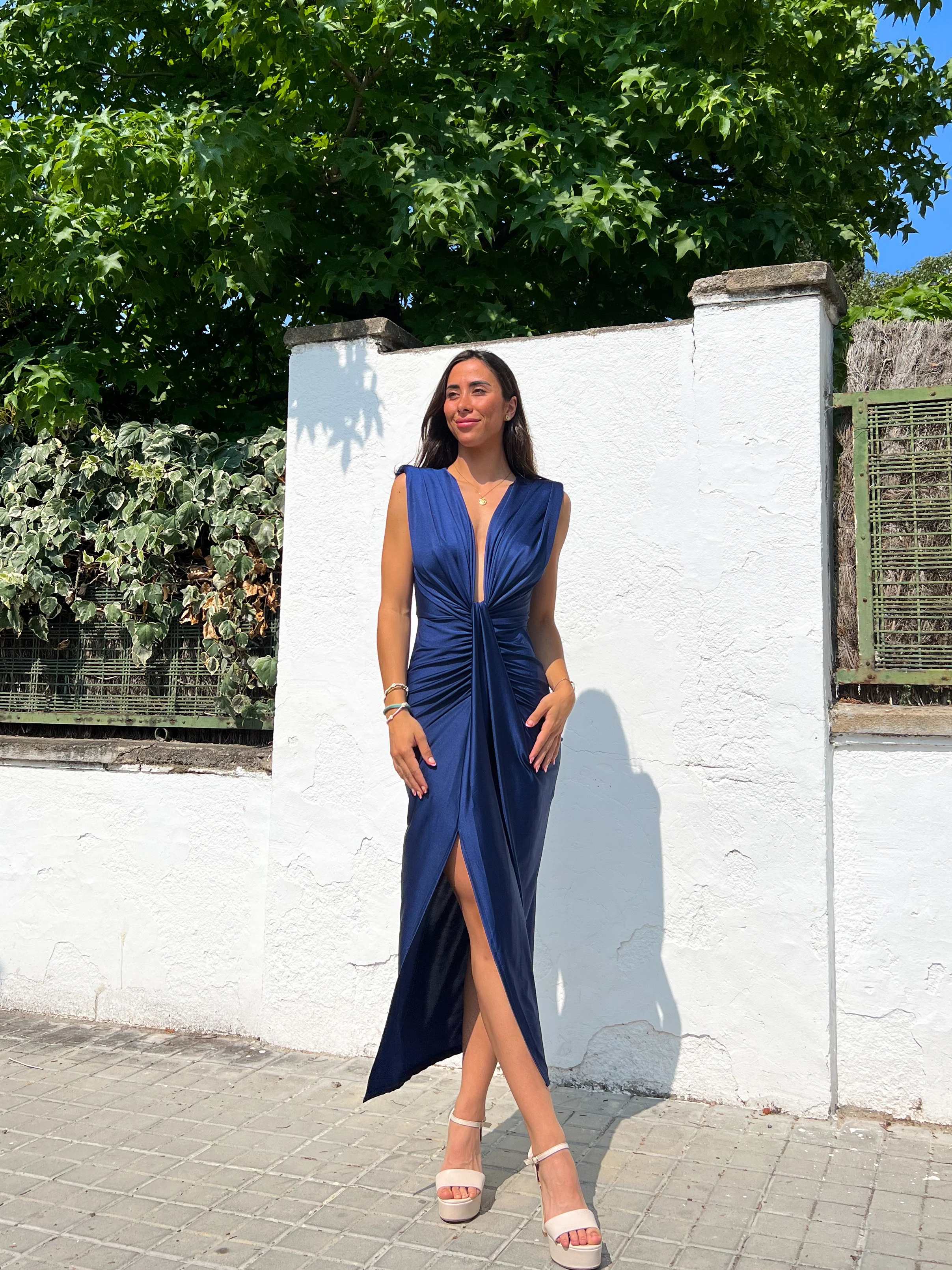 Vestido escote lazo marino - Image 6