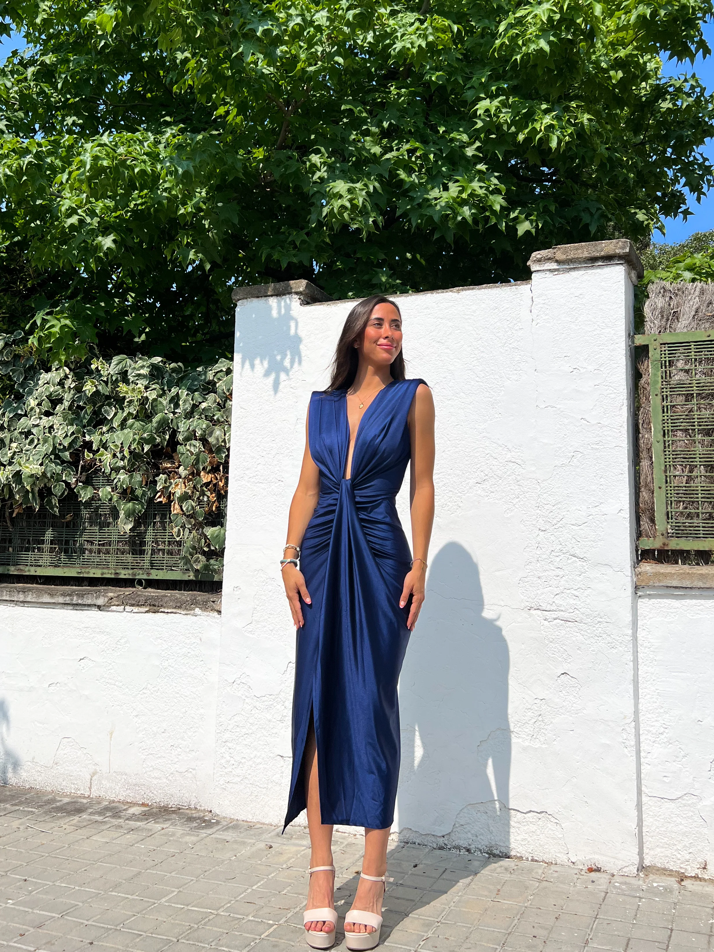 Vestido escote lazo marino - Image 8