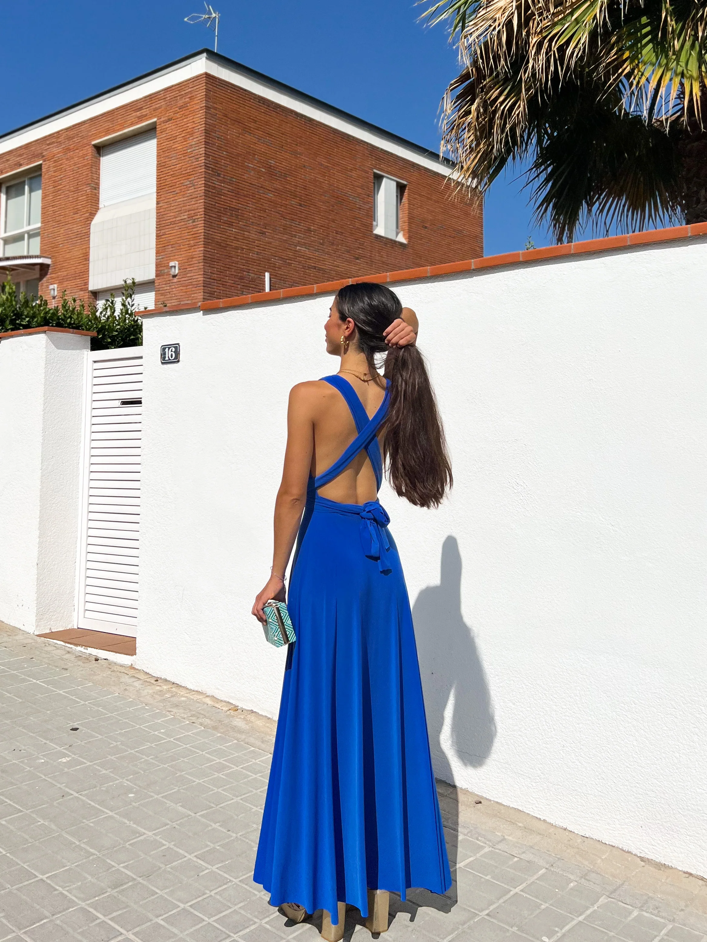 Vestido largo multi azul - Image 4