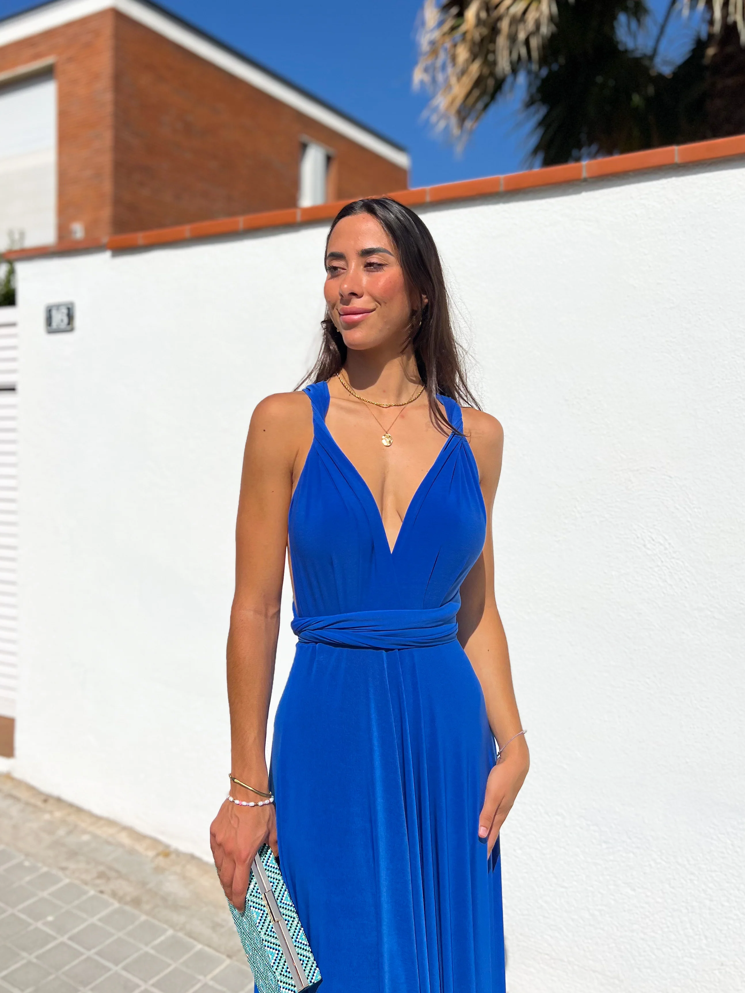 Vestido largo multi azul - Image 7