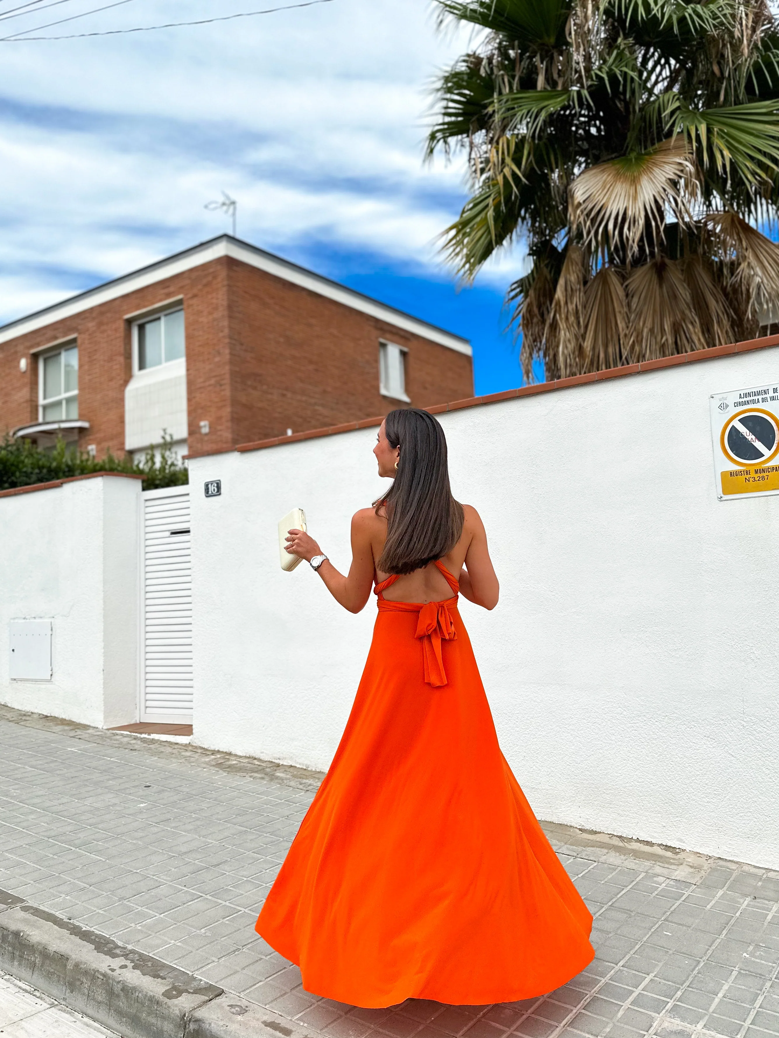 Vestido largo multi naranja - Image 6