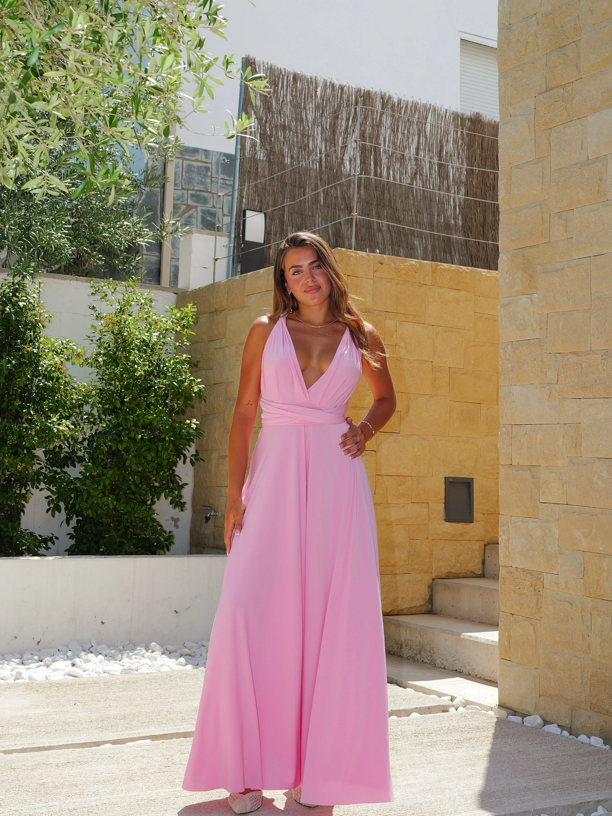 Vestido largo multi rosa - Image 3