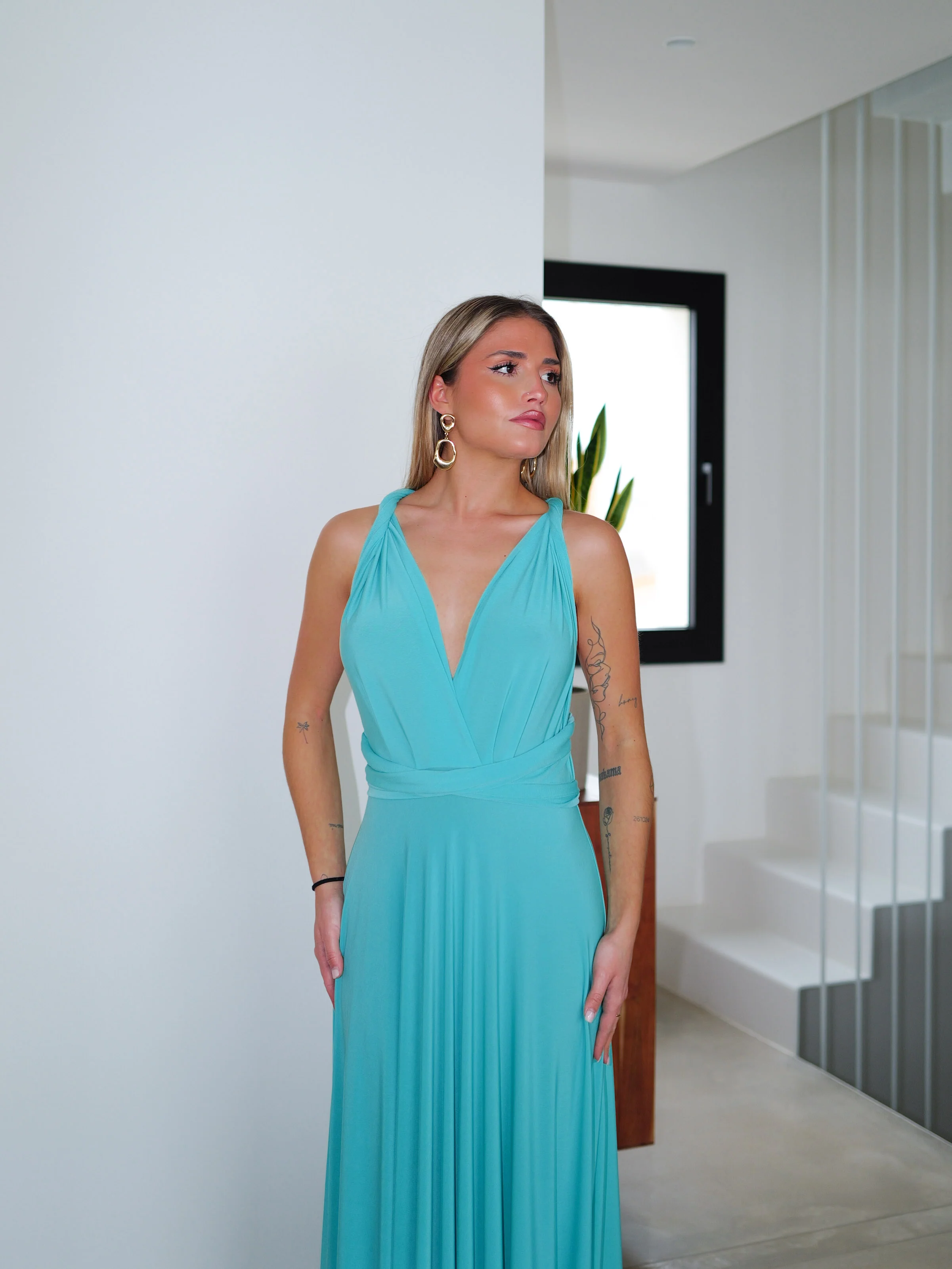 Vestido largo multi turquesa - Image 3