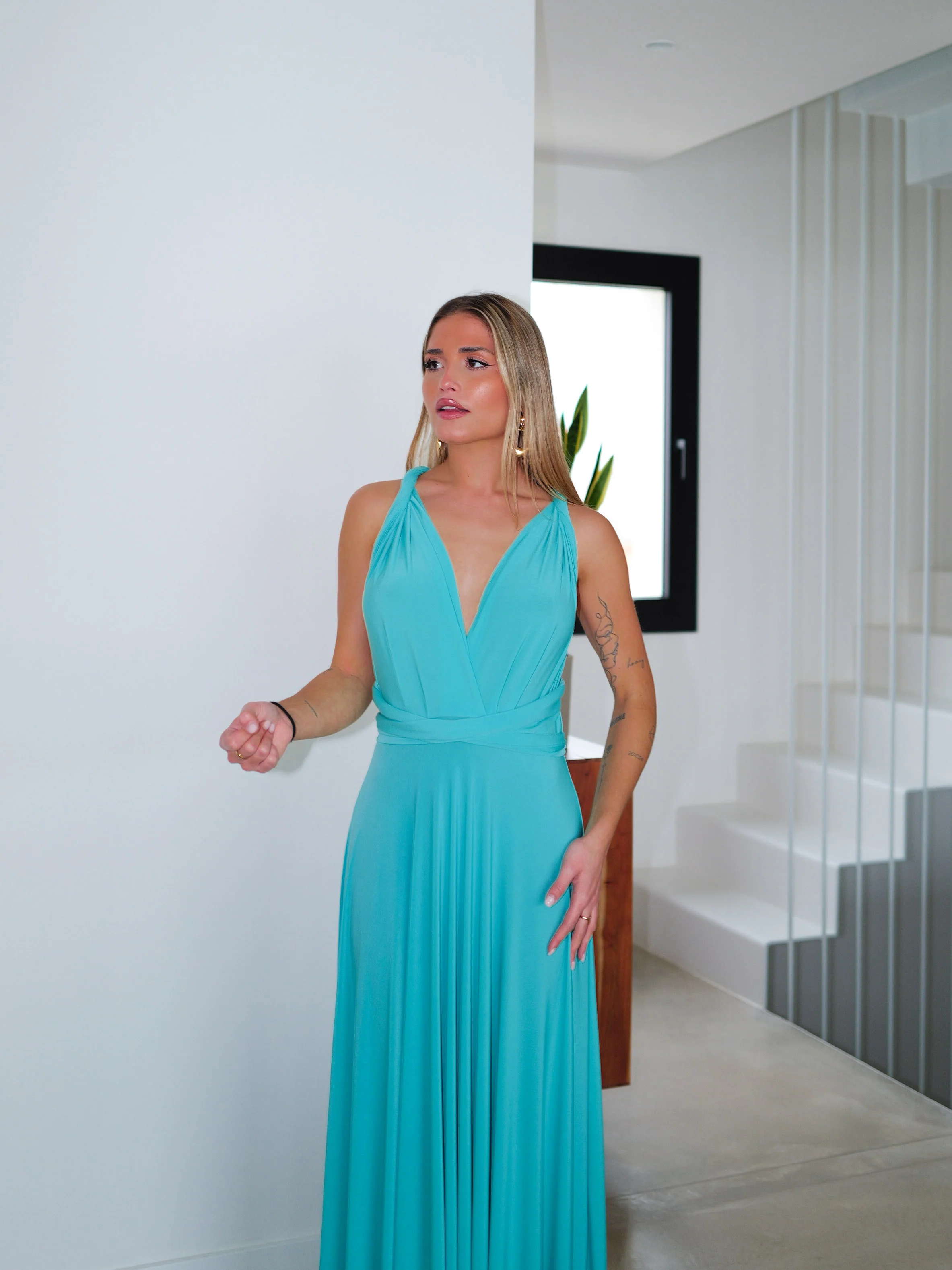 Vestido largo multi turquesa - Image 6