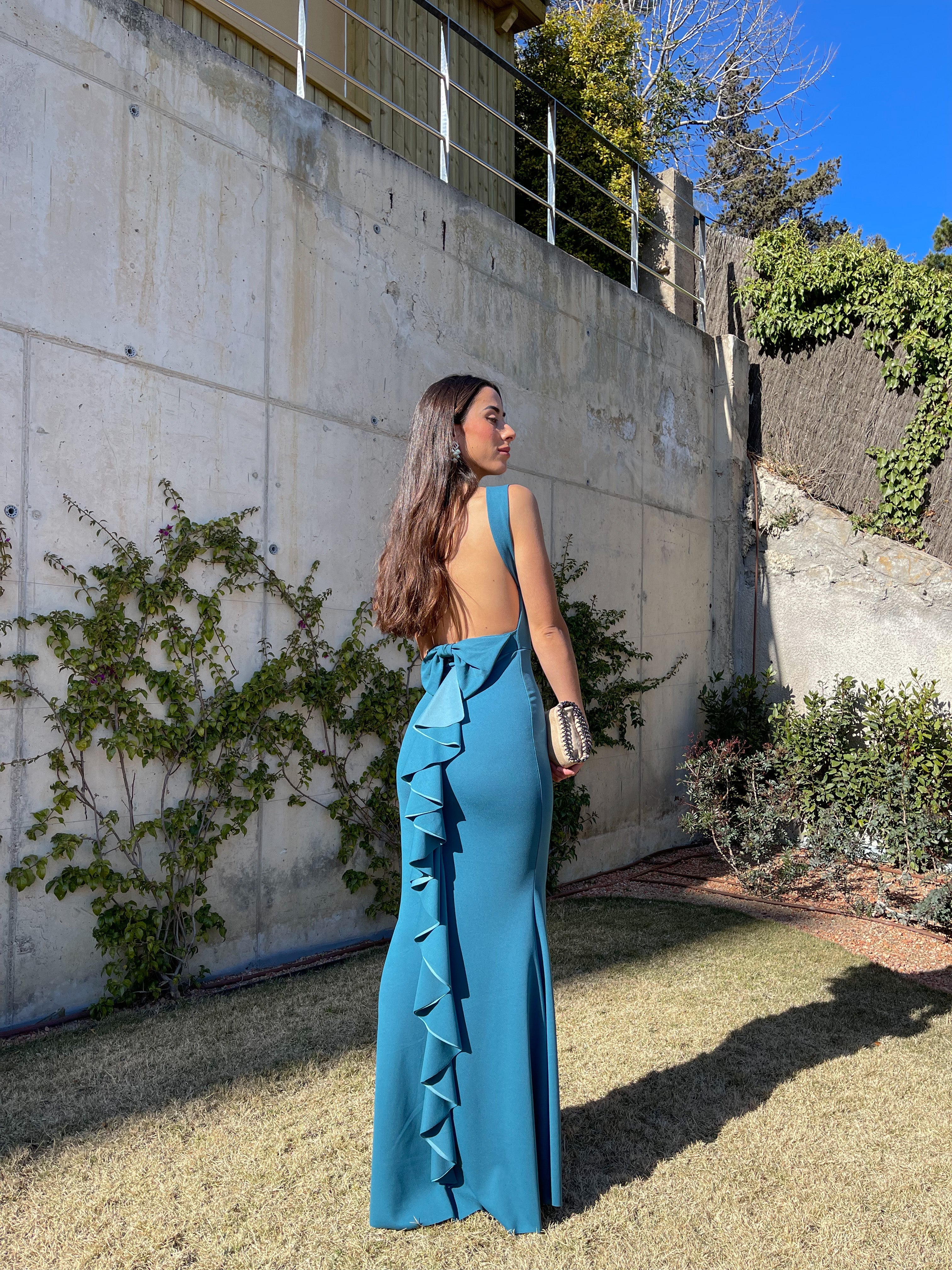 Vestido largo sirena petróleo - Image 3