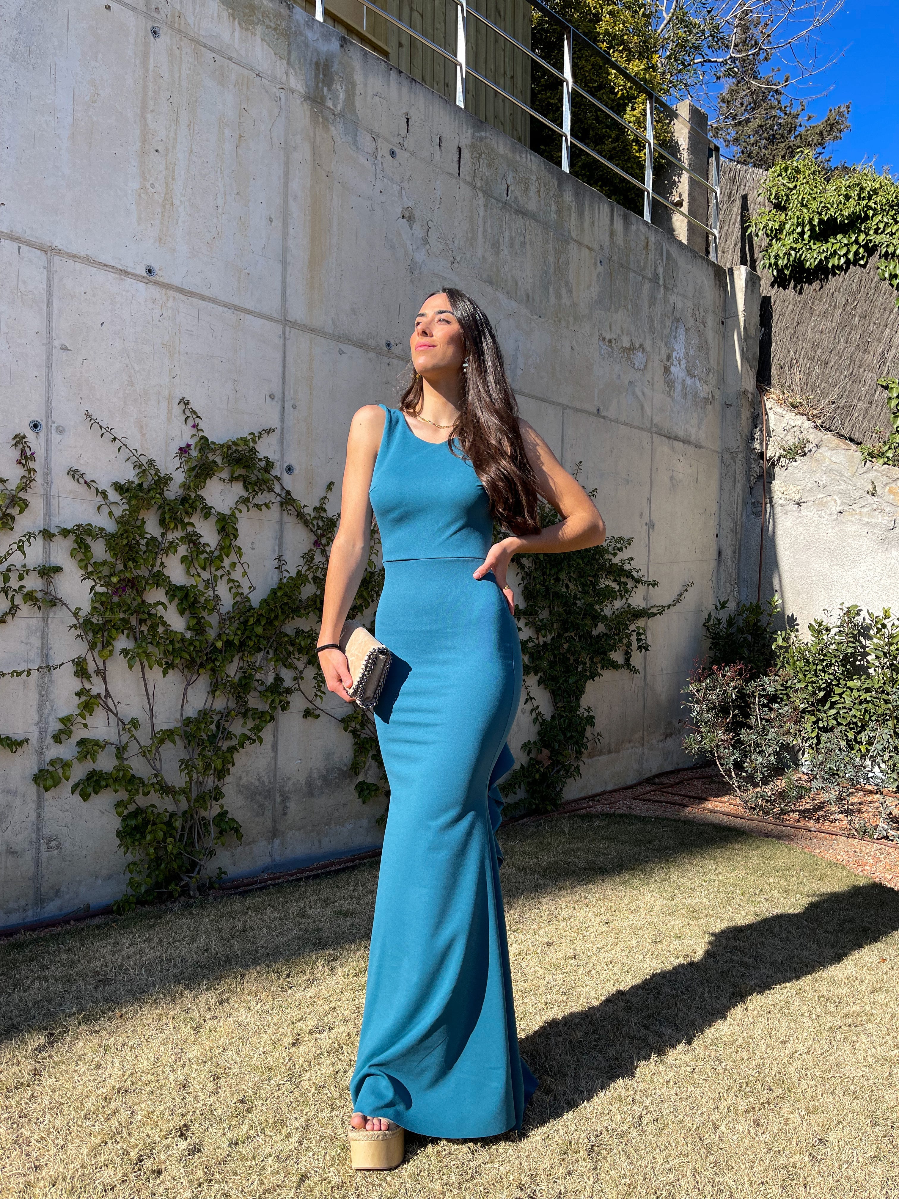 Vestido largo sirena petróleo - Image 7