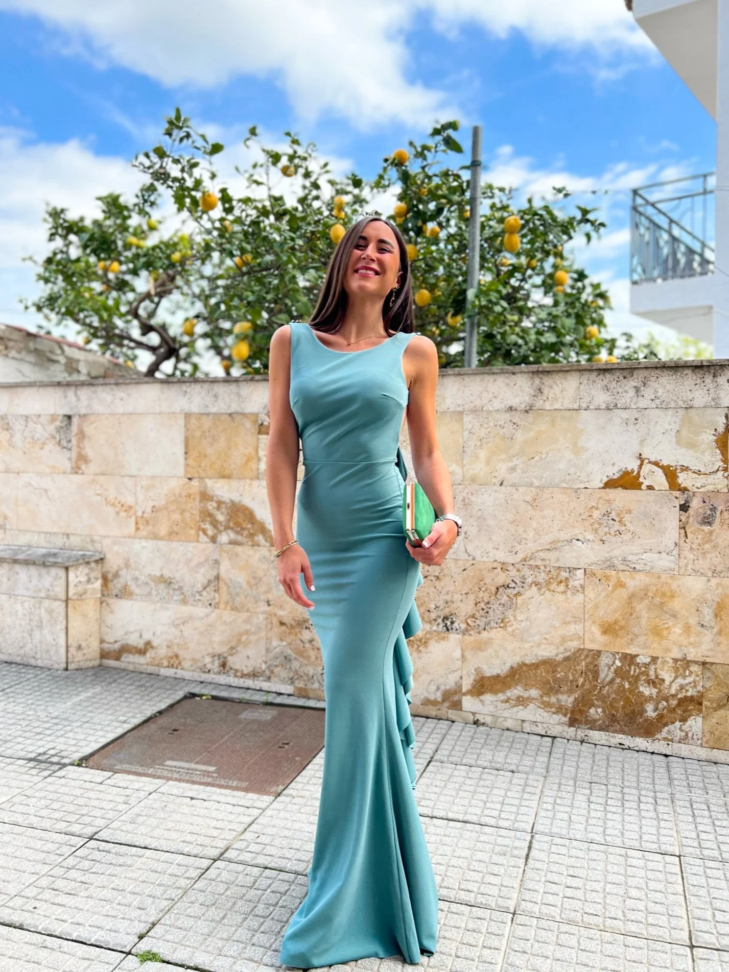 Vestido largo sirena menta - Image 4