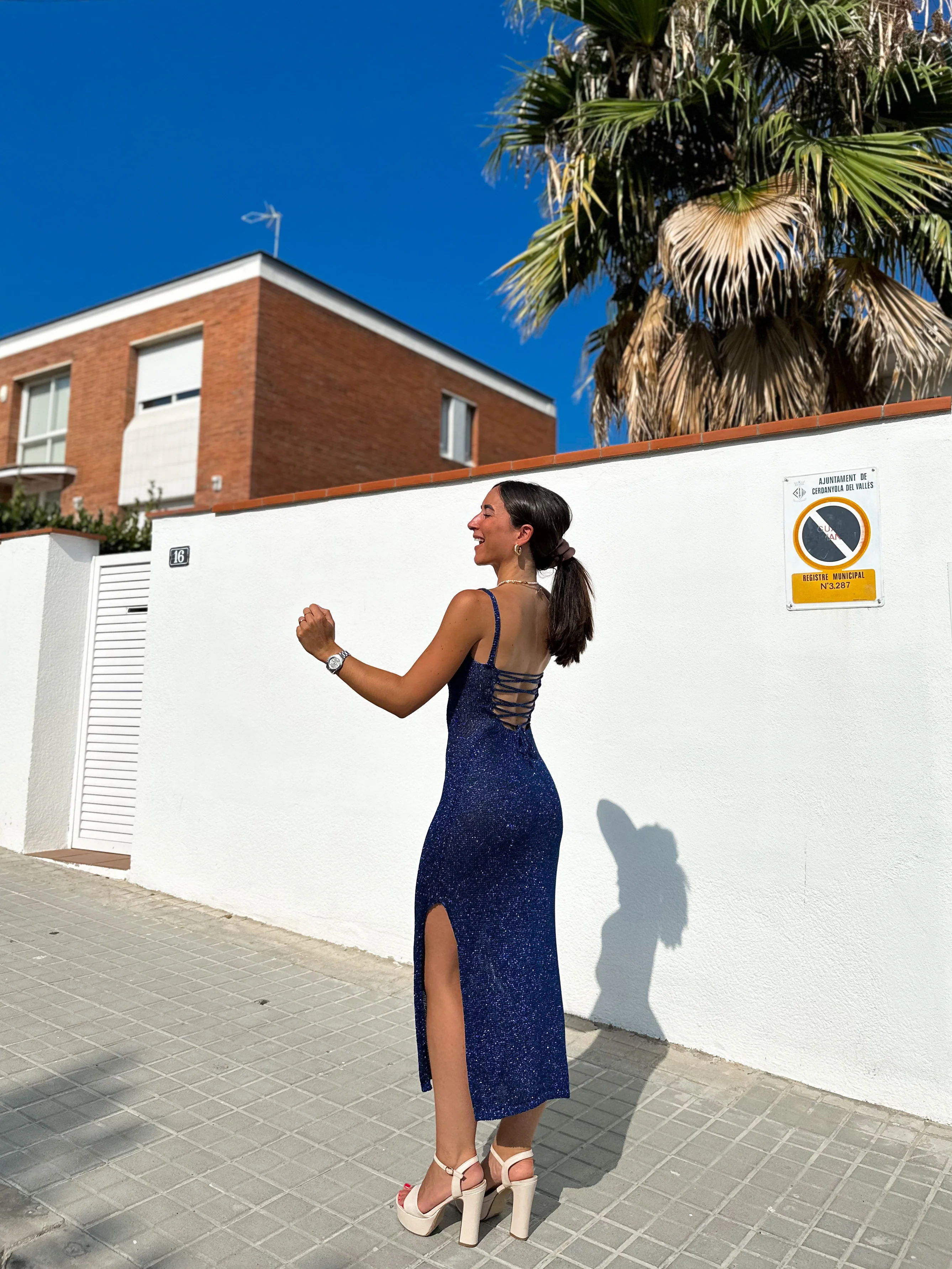 Vestido midi punto marino - Image 3