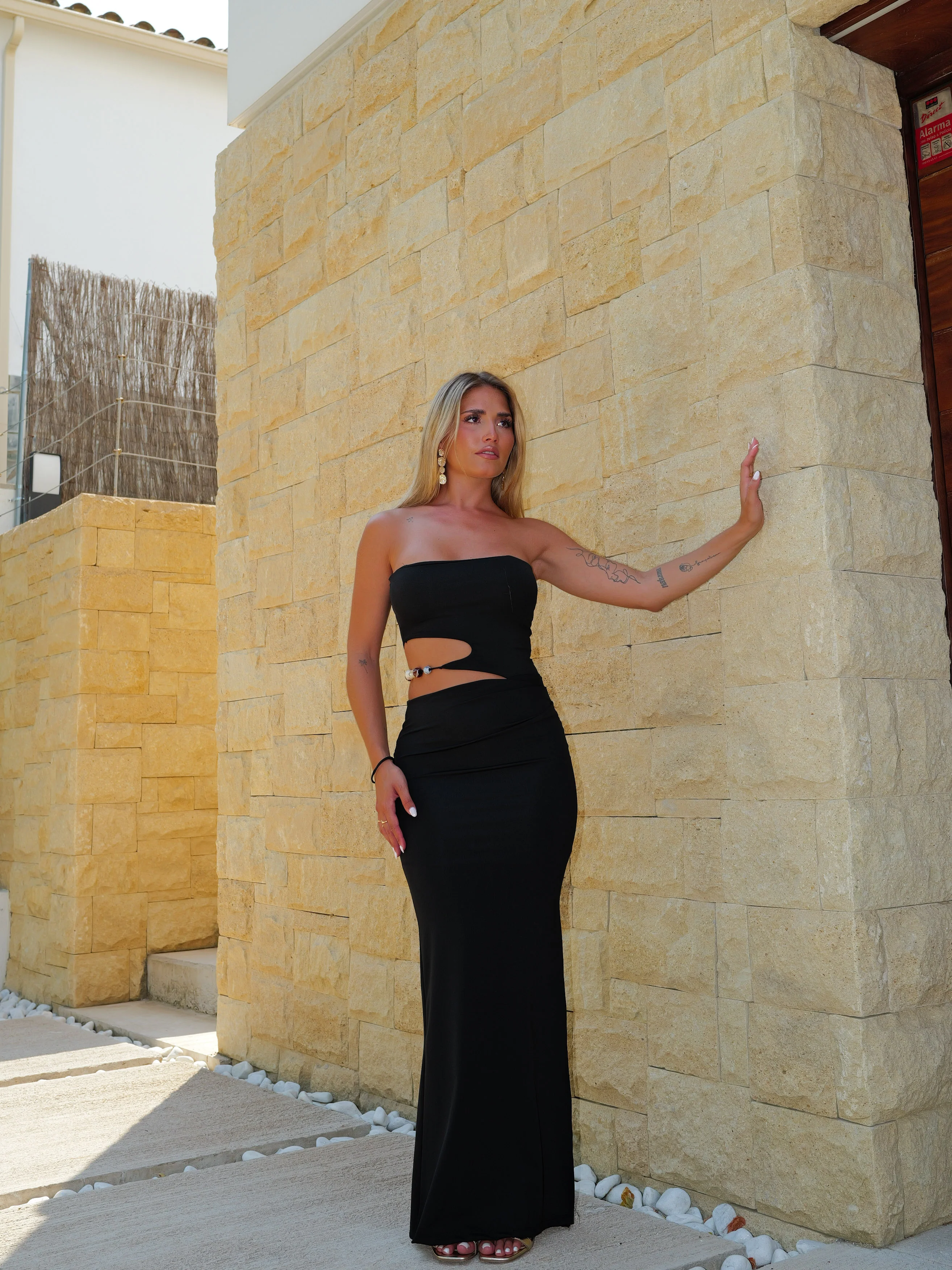 Vestido palabra abalorios negro - Image 3