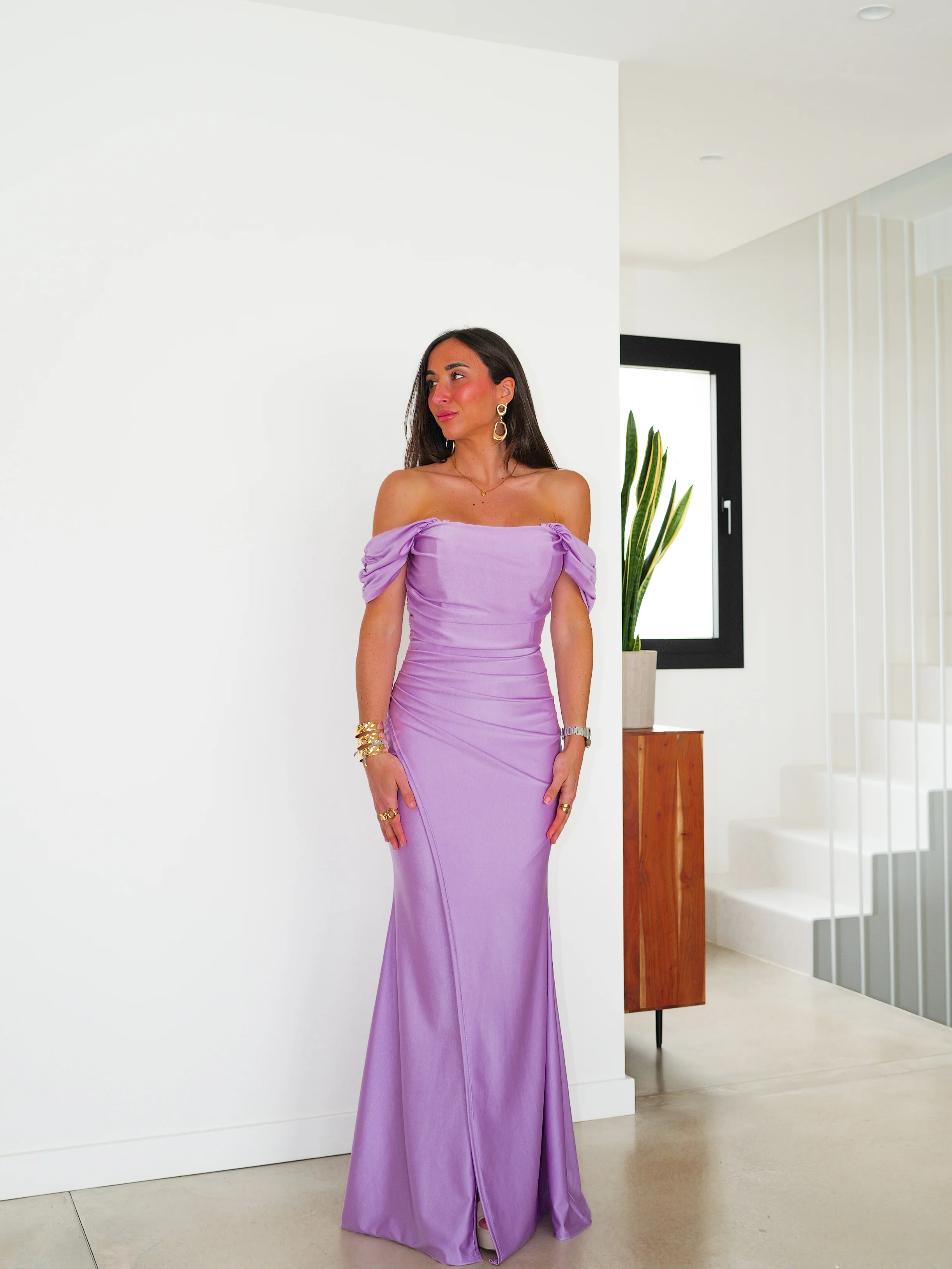 Vestido palabra manguito lila - Image 3