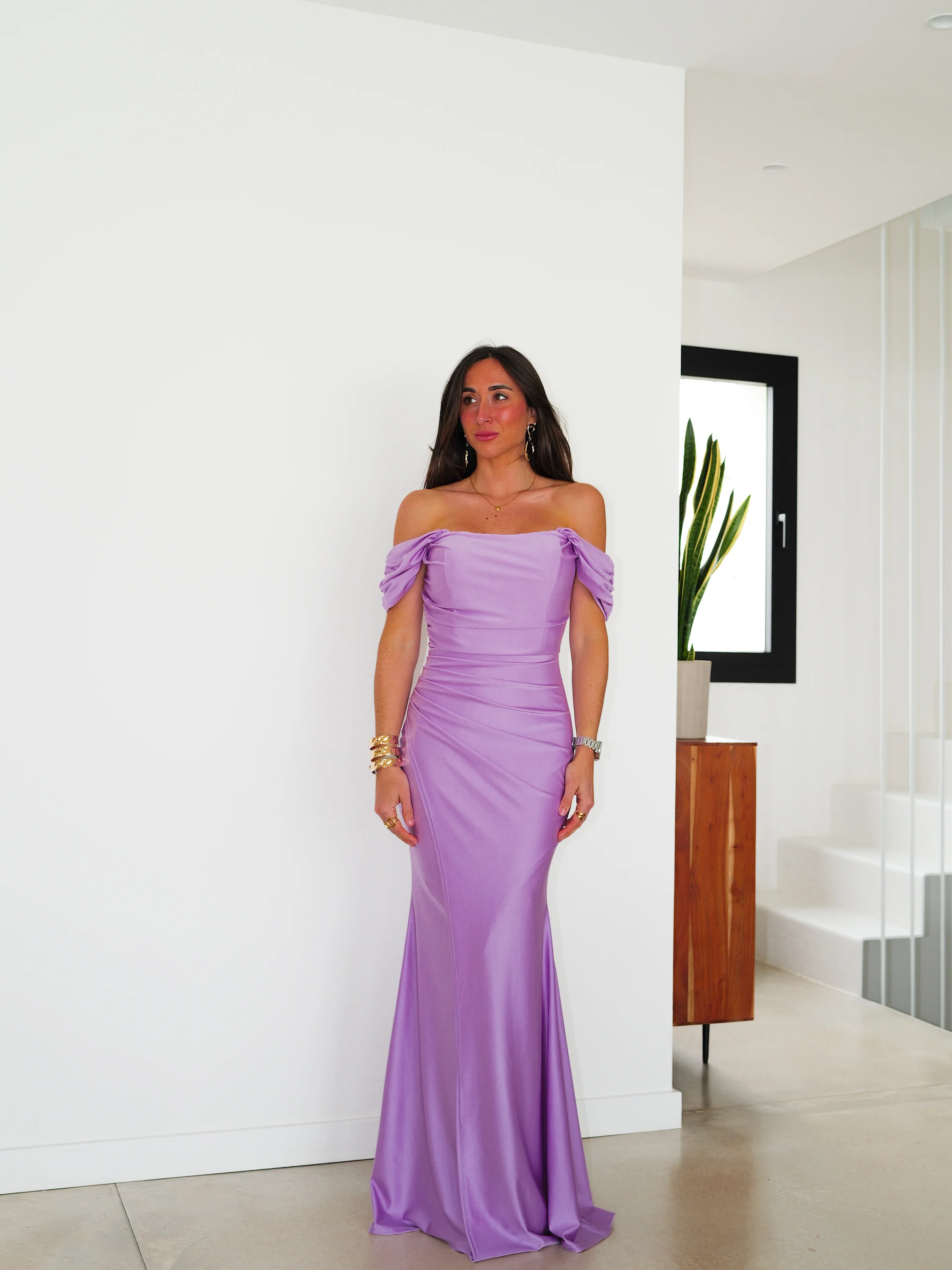 Vestido palabra manguito lila - Image 7