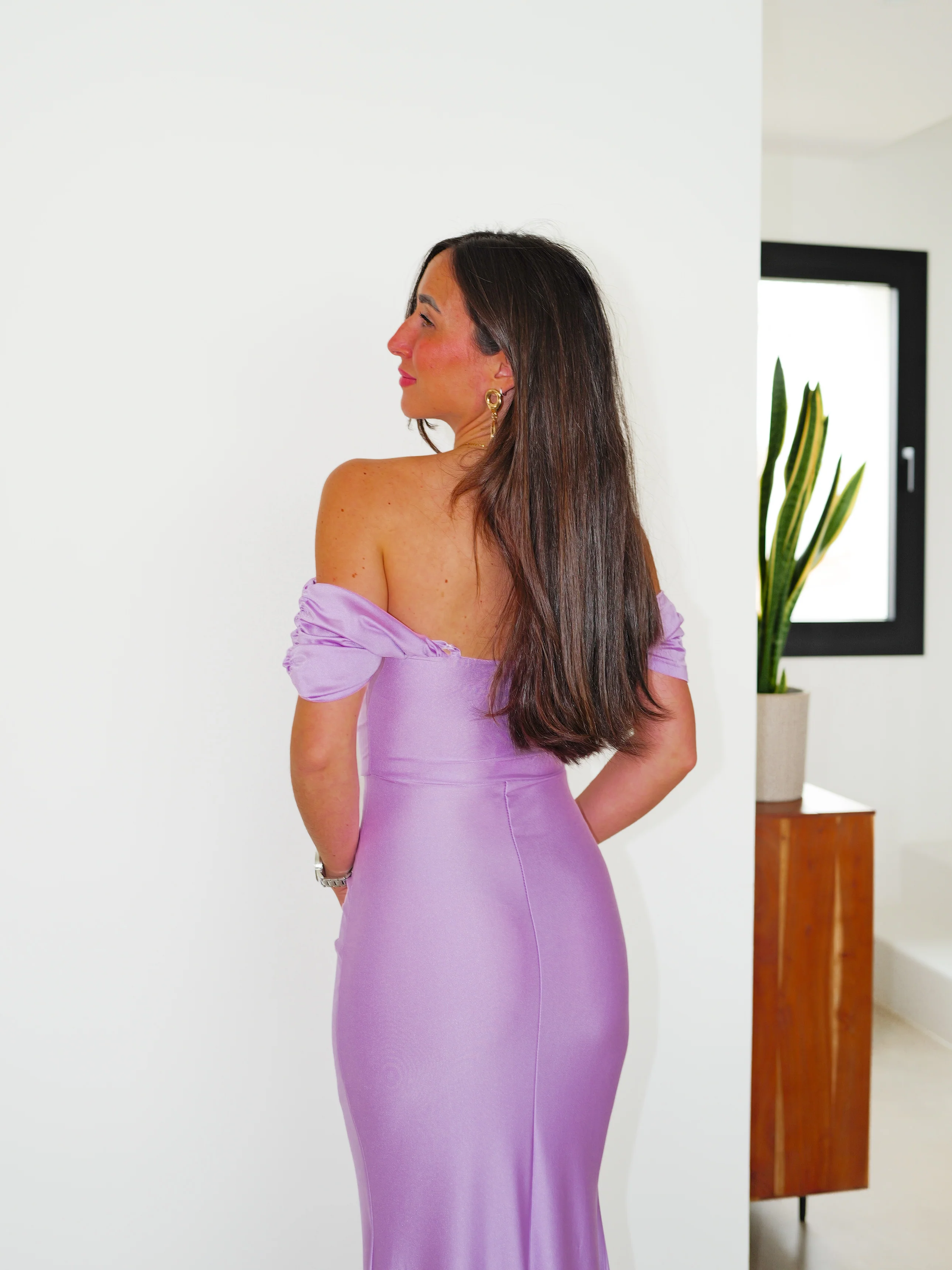 Vestido palabra manguito lila - Image 8