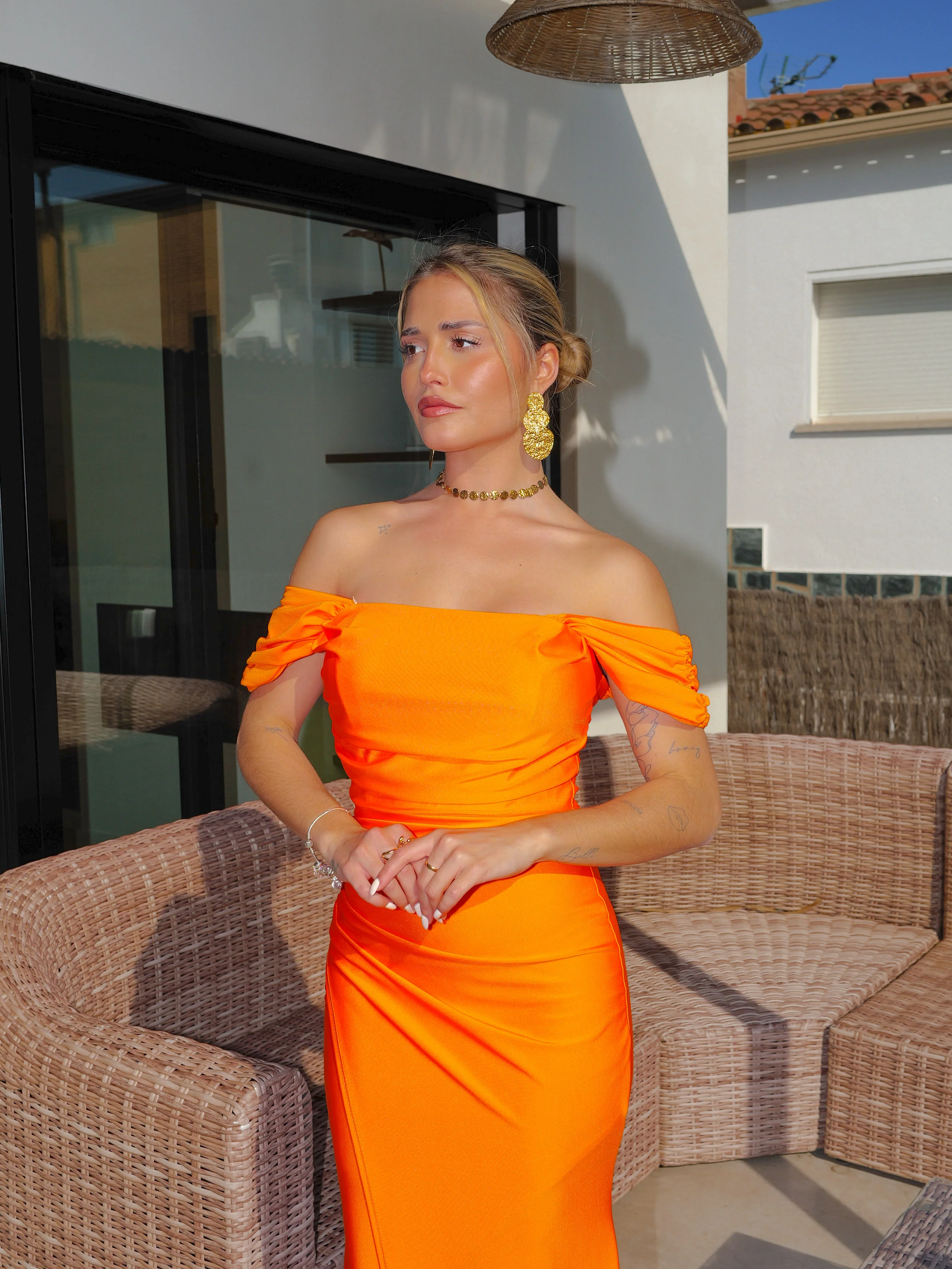 Vestido palabra manguito naranja - Image 5