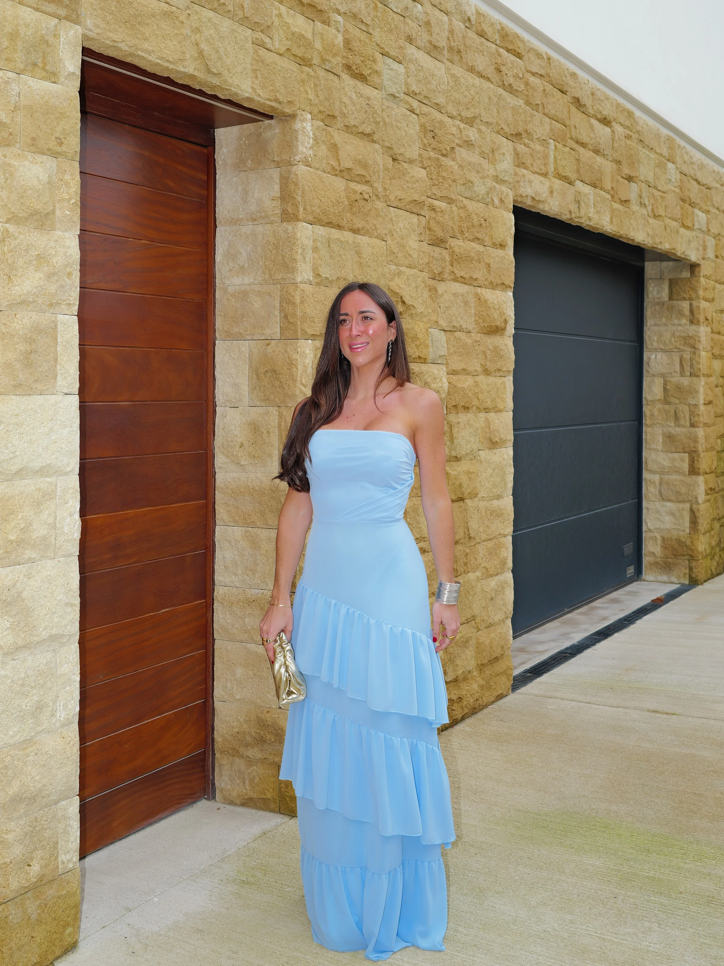Vestido palabra volantes celeste - Image 5