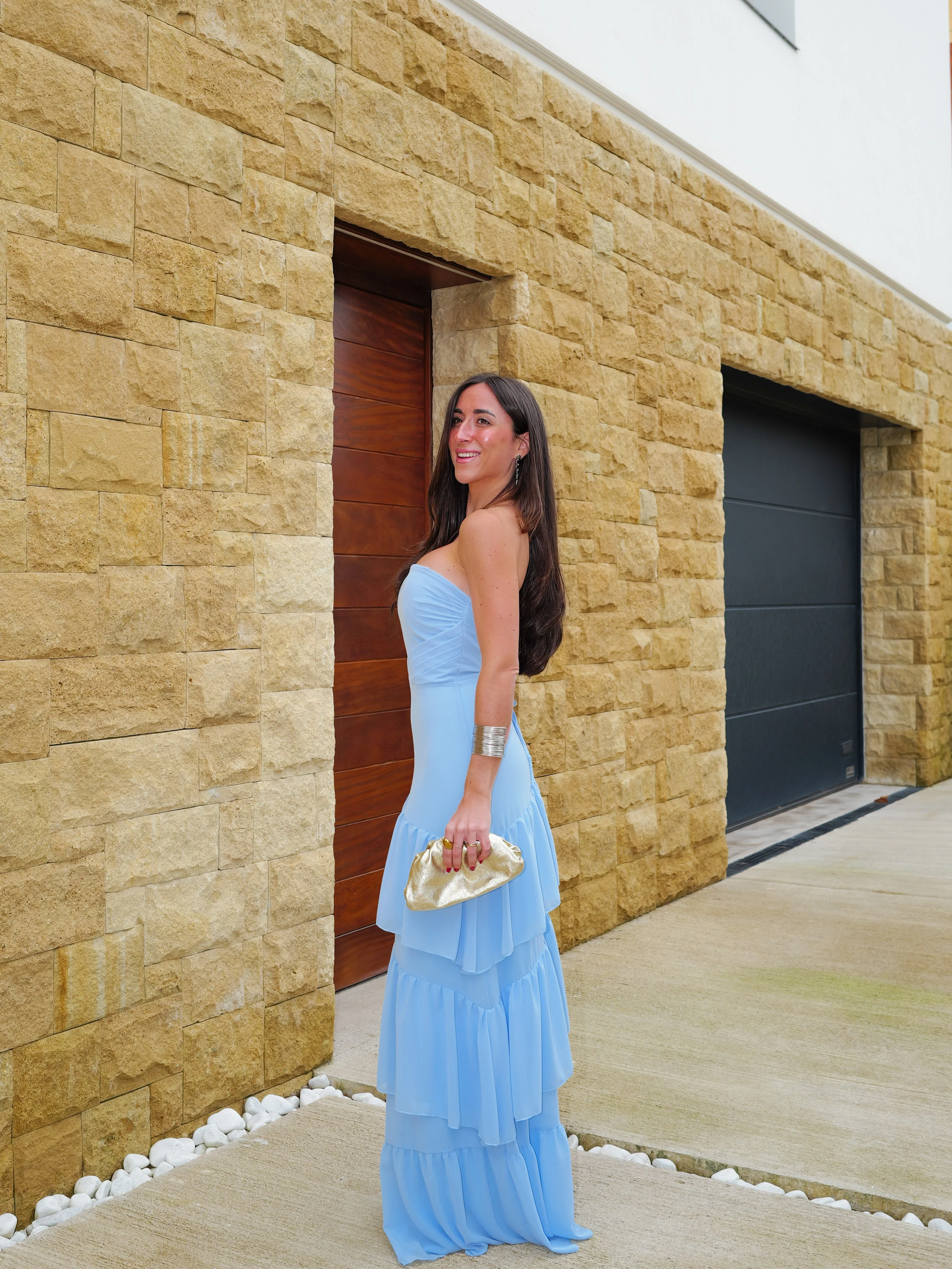 Vestido palabra volantes celeste - Image 7