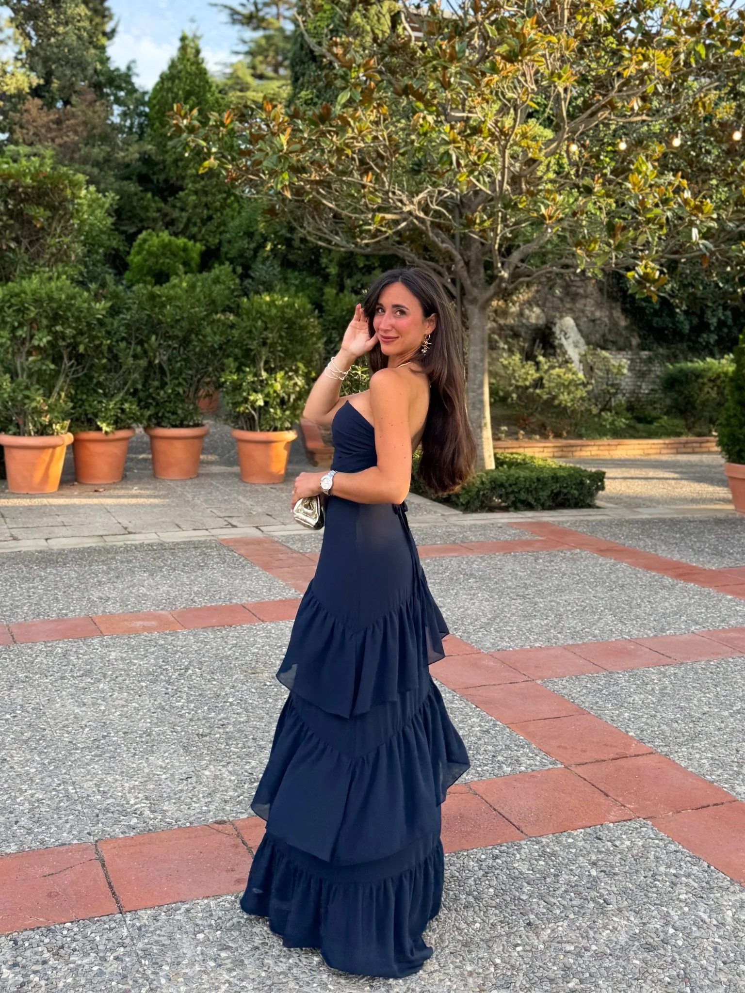 Vestido palabra volantes marino