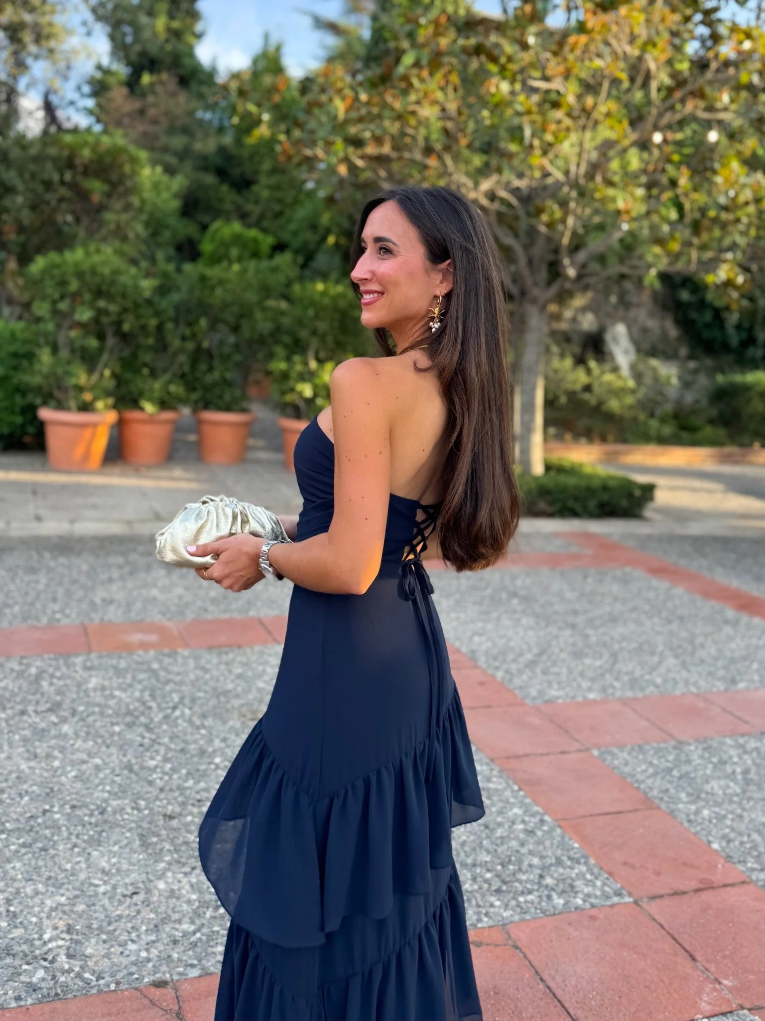 Vestido palabra volantes marino - Image 7
