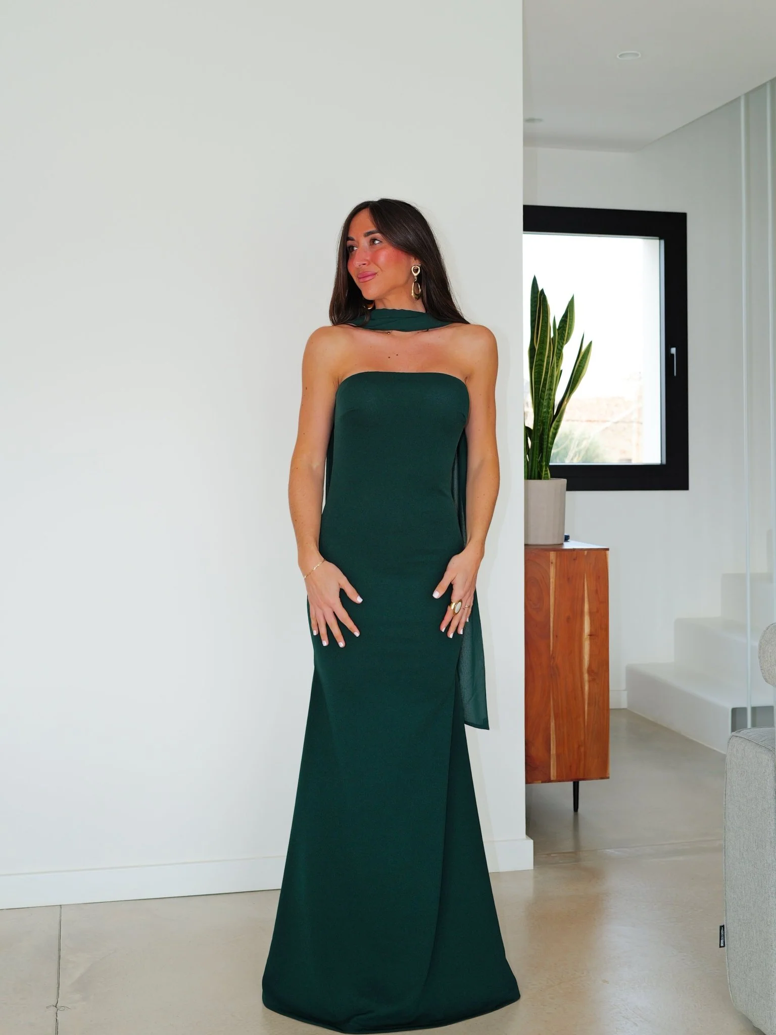 Vestido sirena choker tulle botella