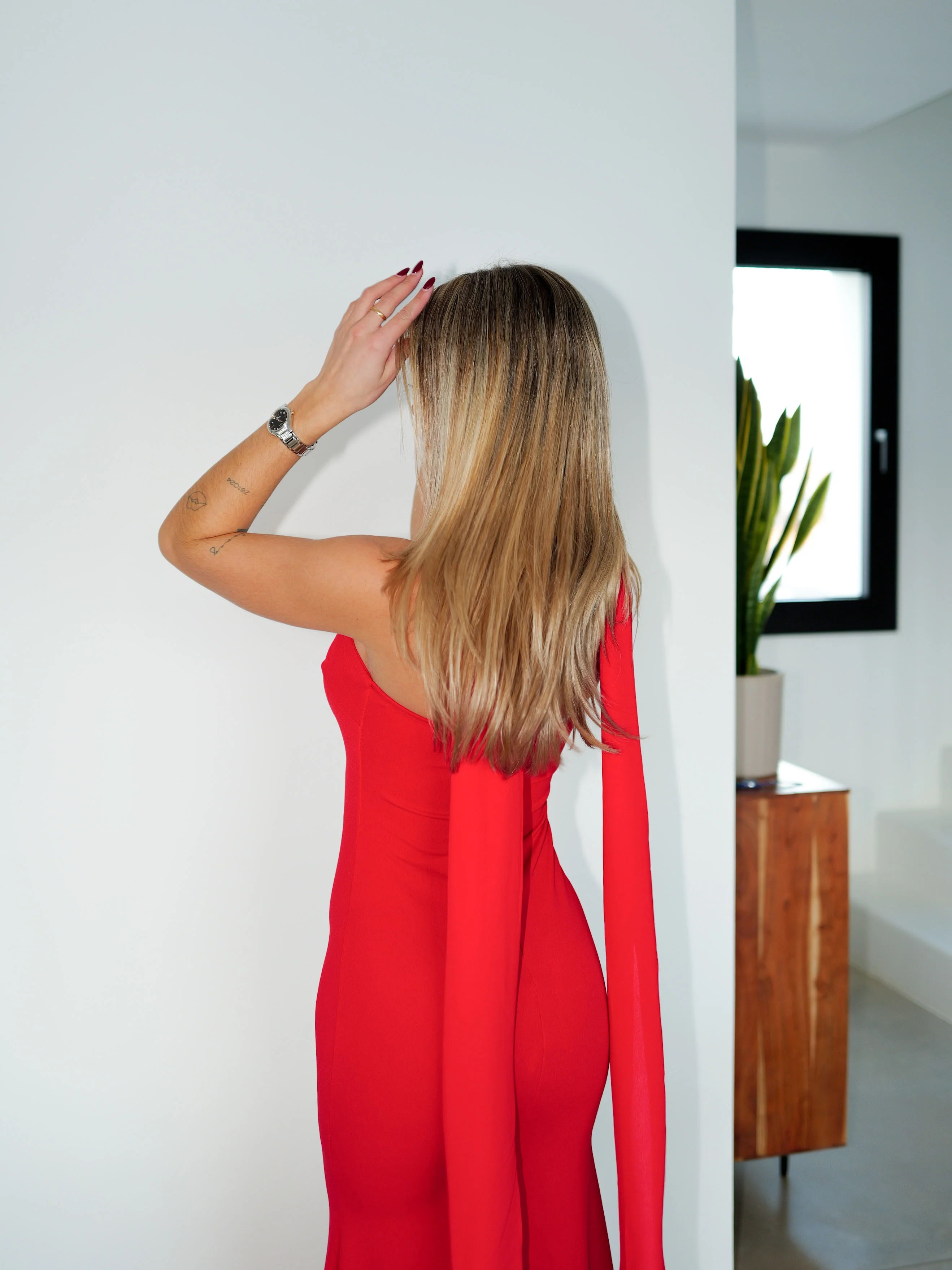 Vestido sirena choker tulle rojo - Image 7