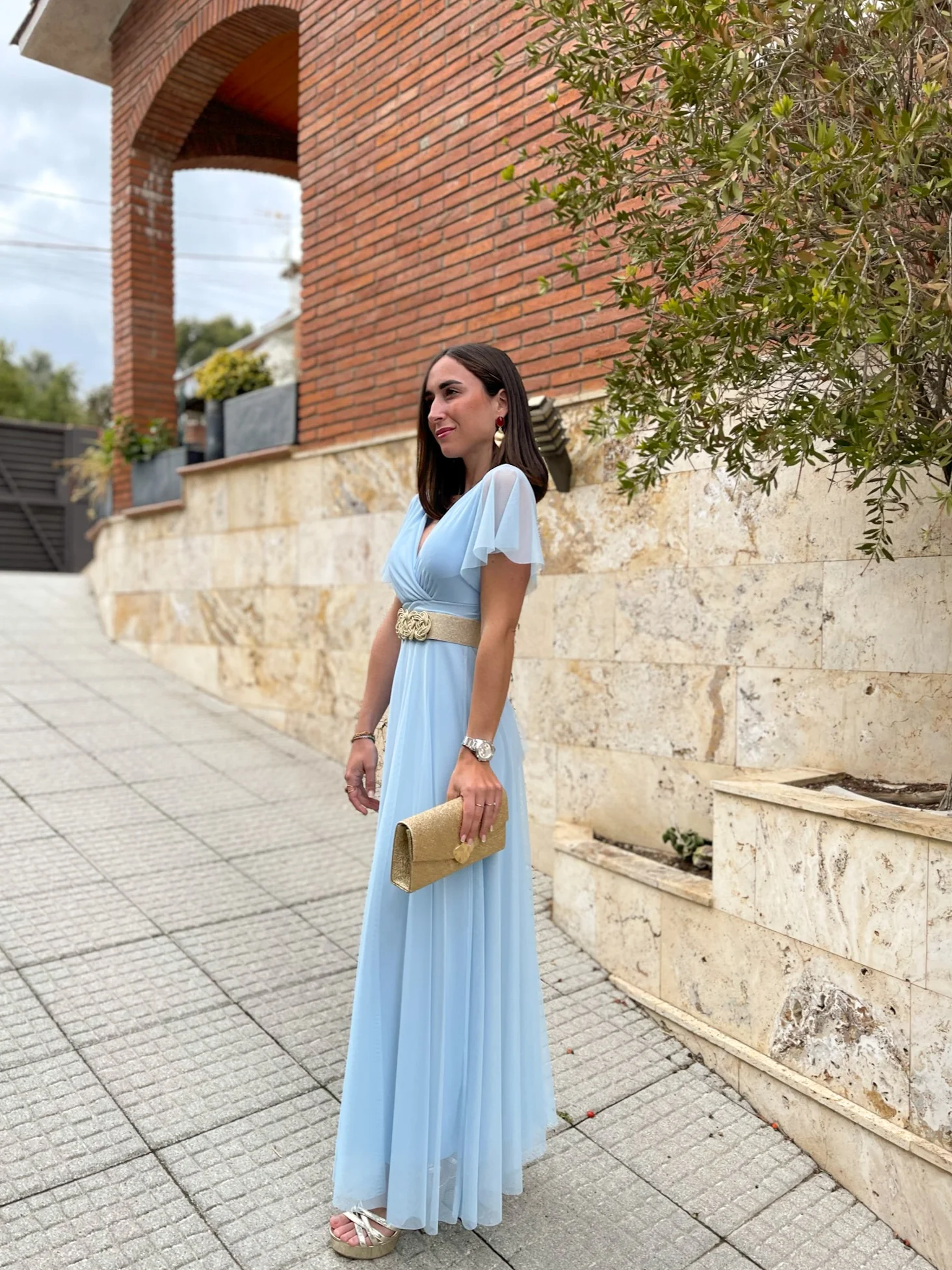 Vestido tulle manga cielo - Image 3