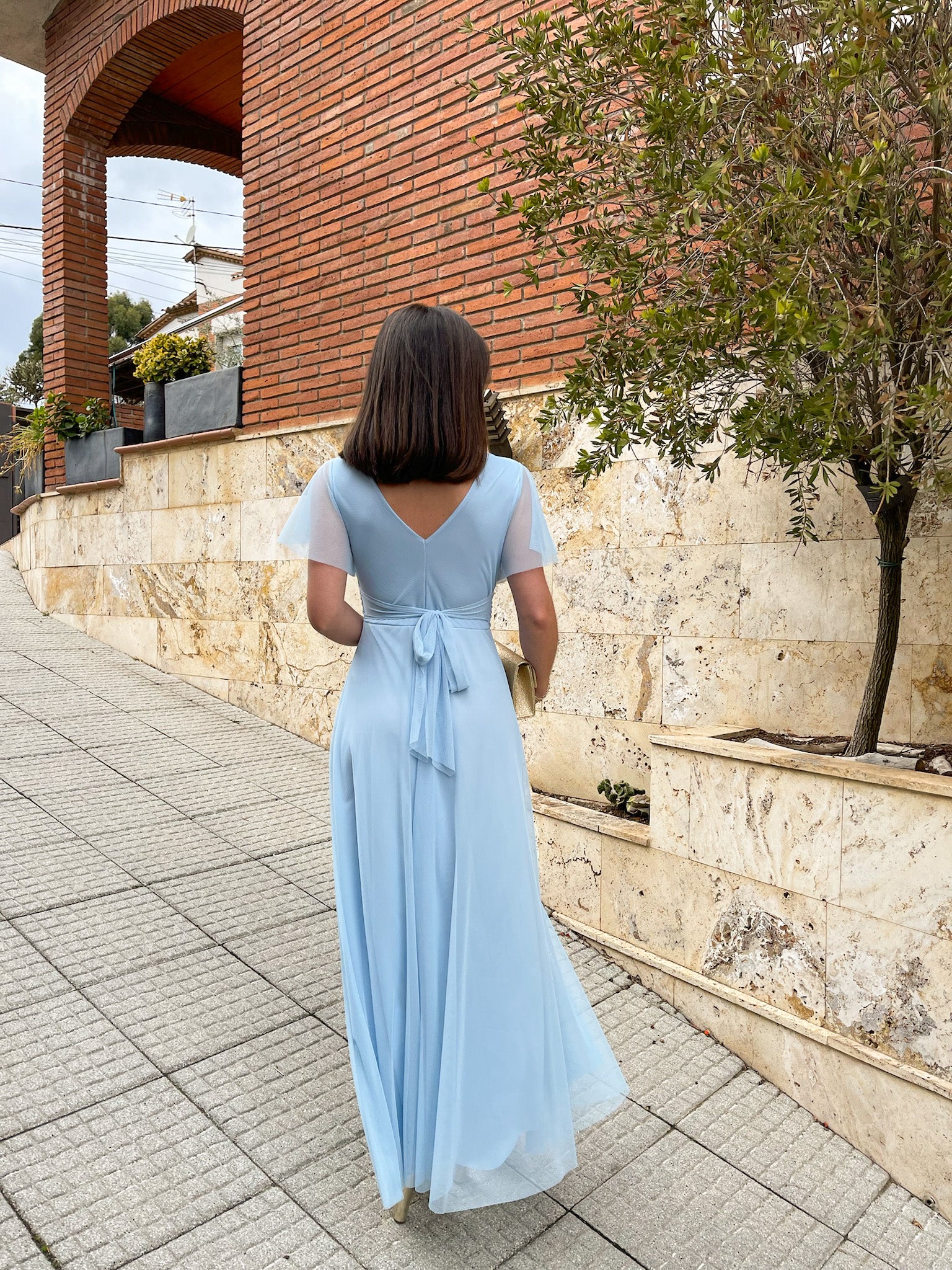 Vestido tulle manga cielo - Image 5