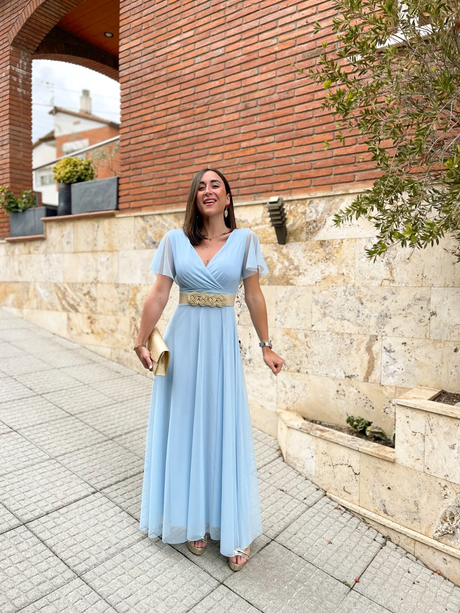 Vestido tulle manga cielo - Image 6