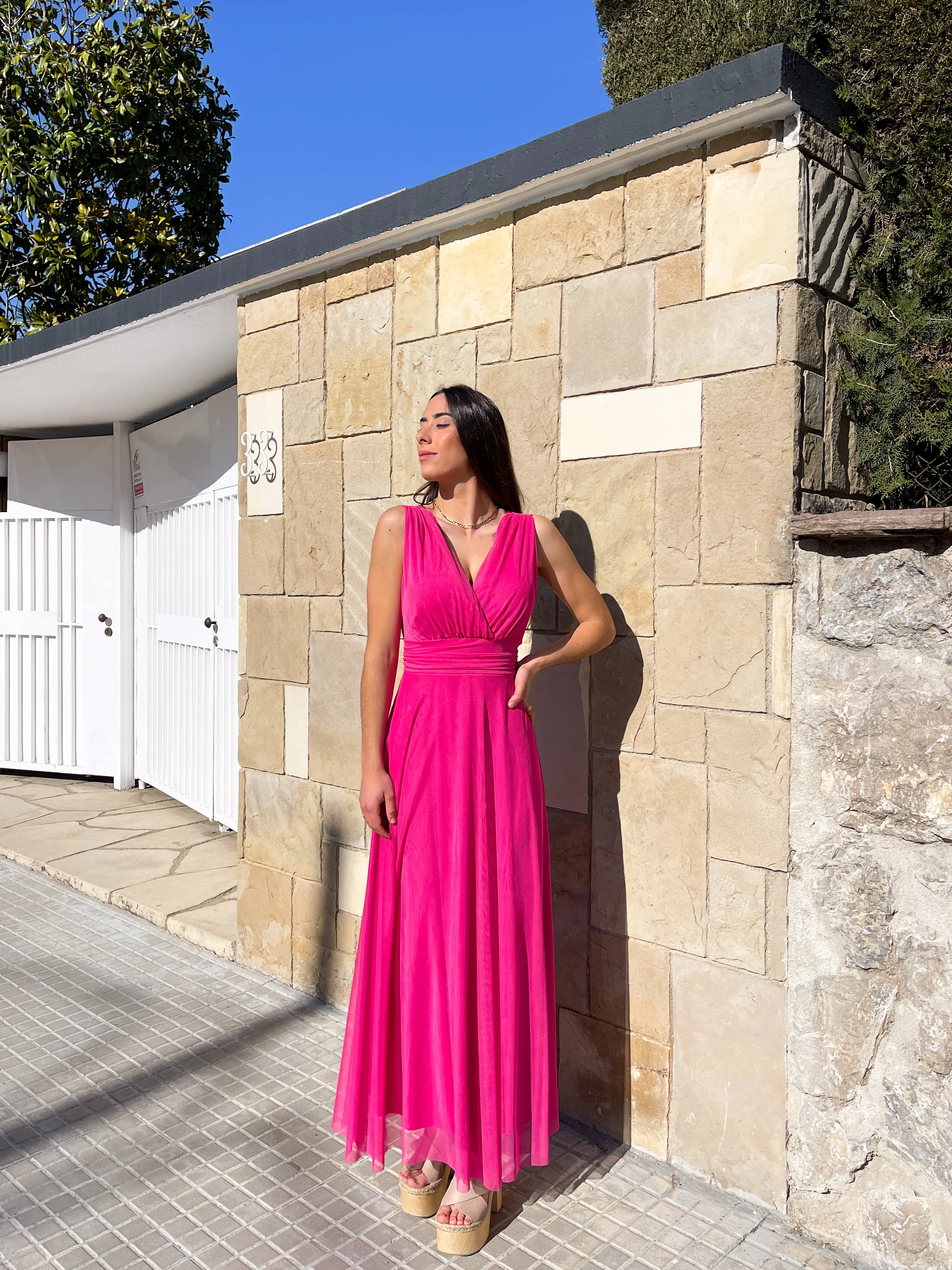 Vestido tulle pico fucsia - Image 4