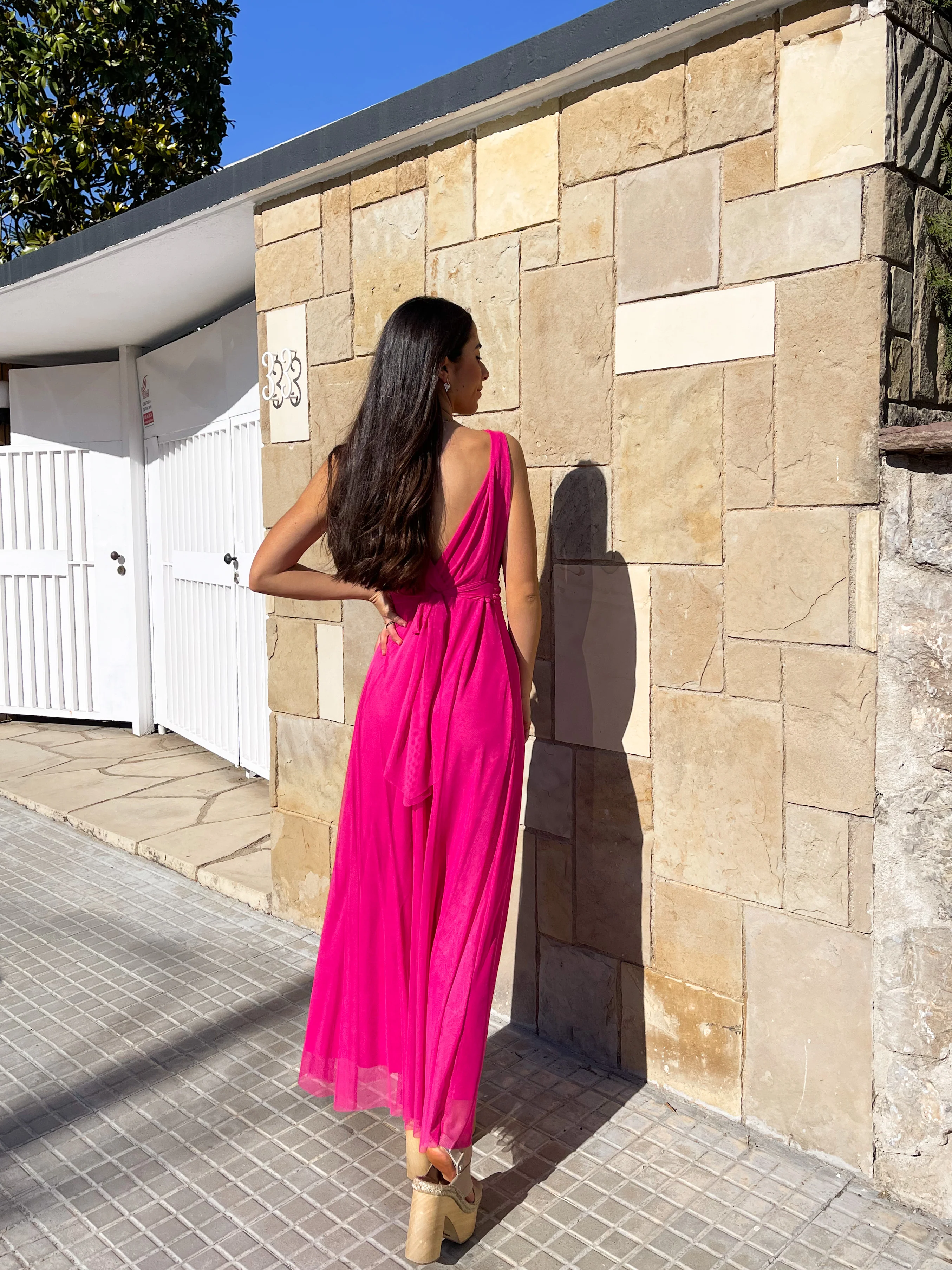 Vestido tulle pico fucsia - Image 5