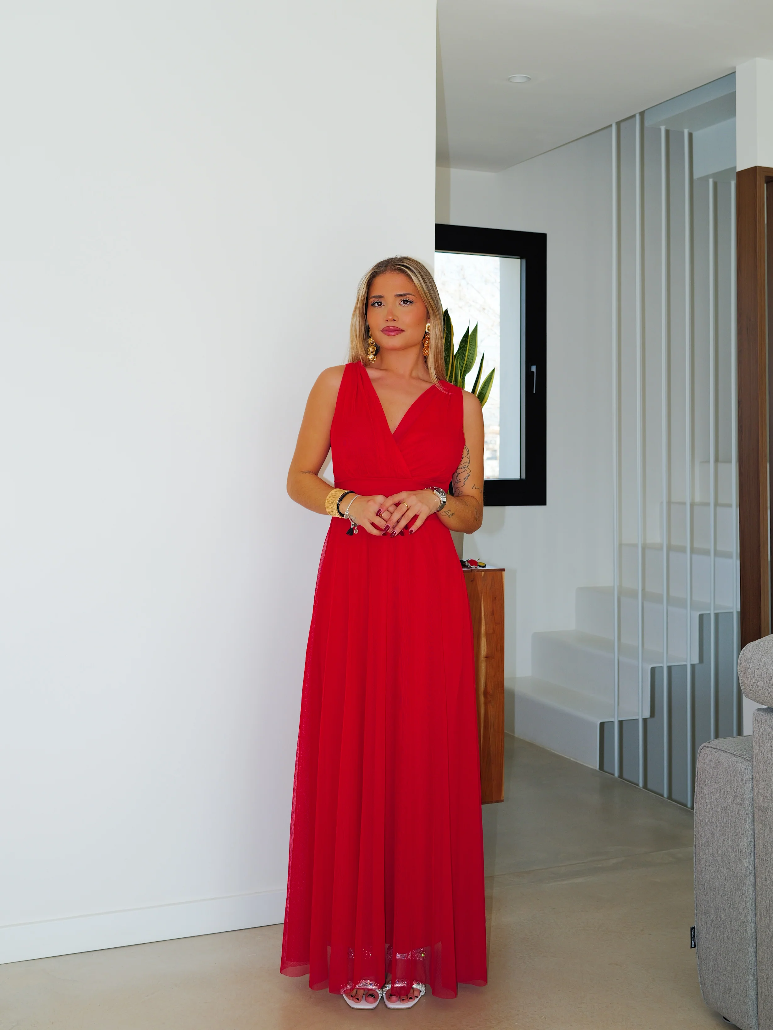 Vestido tulle pico rojo - Image 4