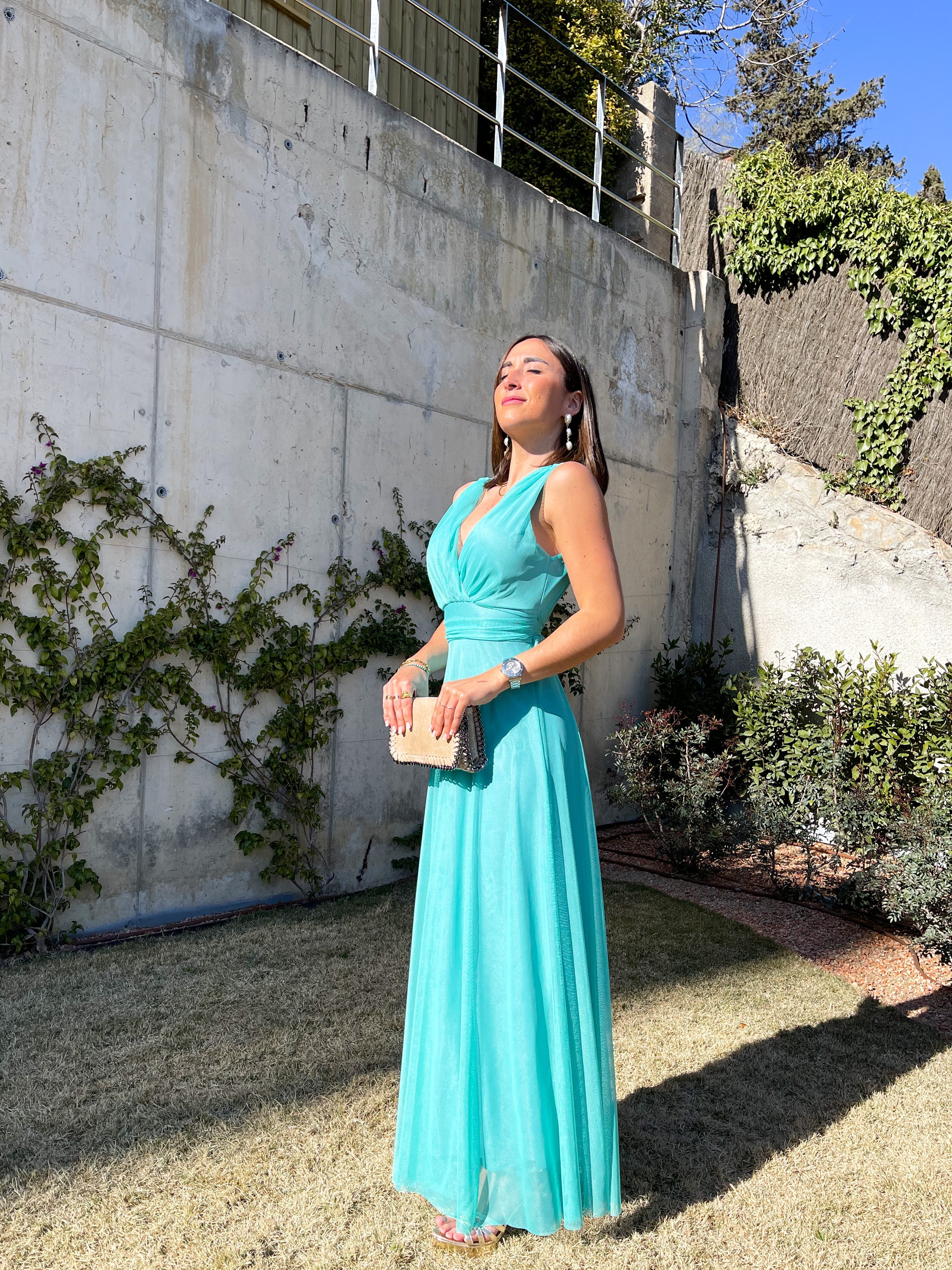 Vestido tulle pico turquesa - Image 2