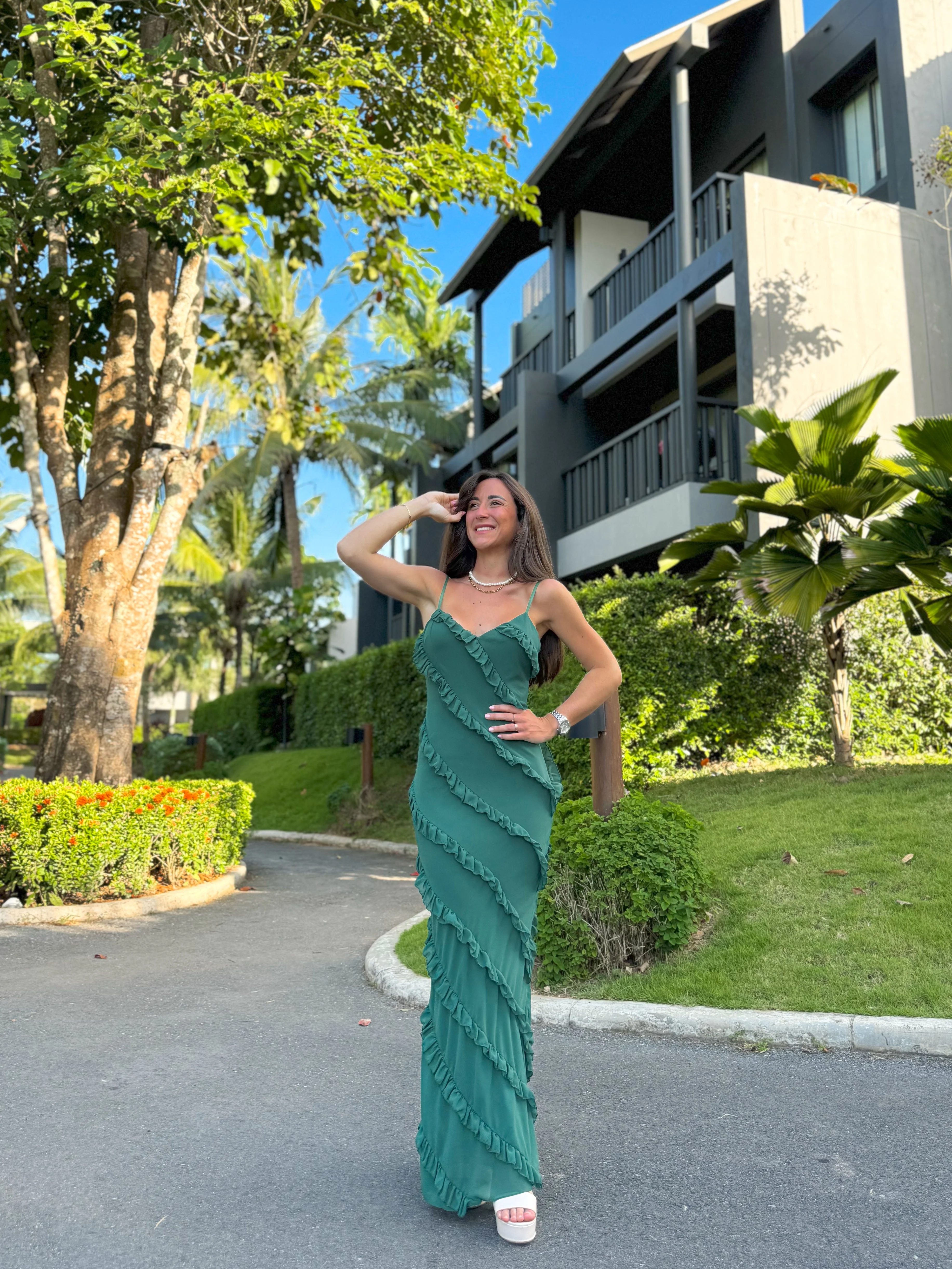 Vestido volantes crepe botella - Image 12