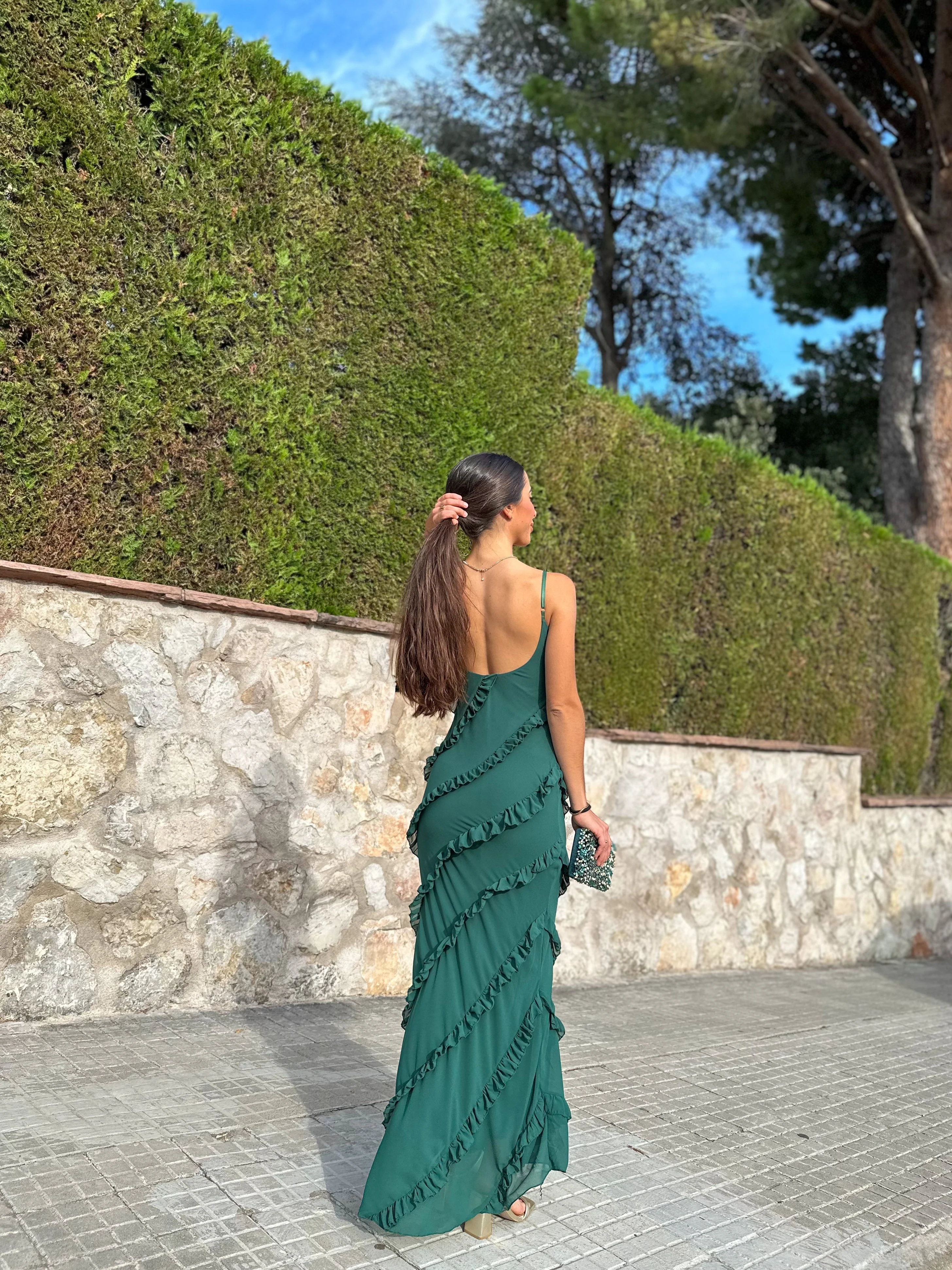 Vestido volantes crepe botella - Image 4